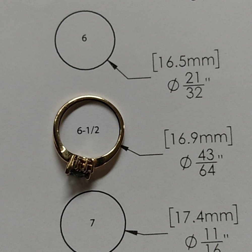 10k yellow gold mystic cz ring - Picture 5 of 5